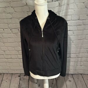 Inc. Black Velour Hoodie Small